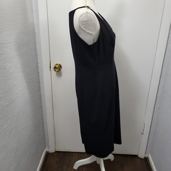 Escada Black V Neck Sheath Dress - Picture 9 of 12